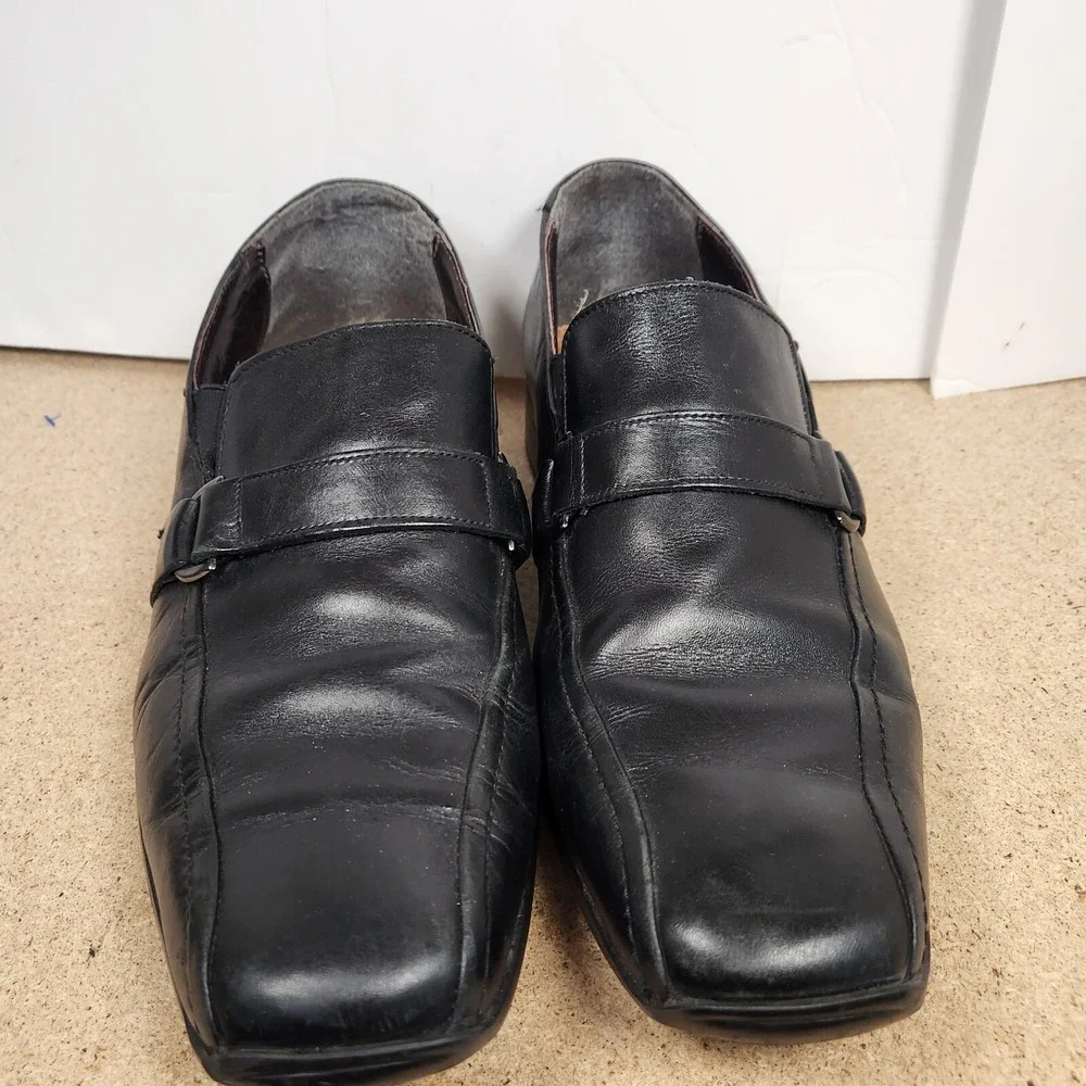 BOSTONIAN CROWN WINDSOR‎ Made In Italy Black Leather 13 Men's slip on Loafers